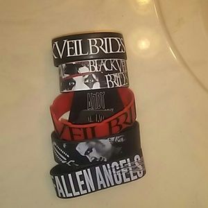 5 Black veil brides braclets